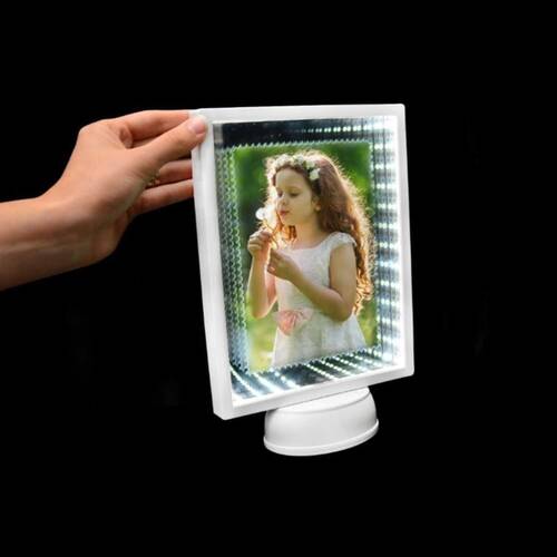 3D Sonsuz Led Işıklı Fotoğraflı Sihirli Ayna Çerçeve