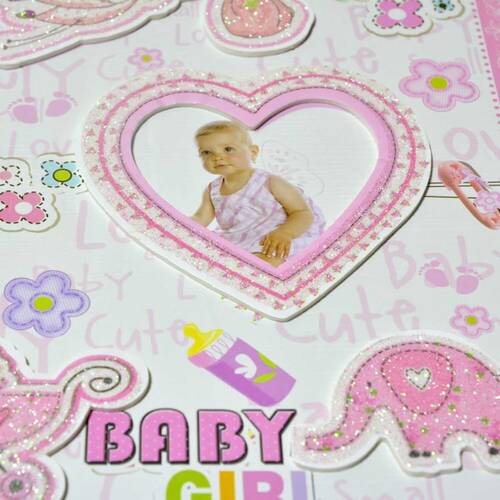10X15 240'Lık Kutulu Kız Bebek Çocuk Fotoğraf Albümü - Pembe