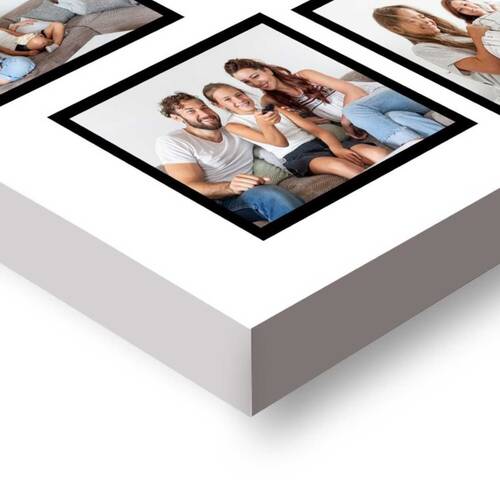 40x60 Ebat Kişiye Özel 10 Fotoğraflı Beyaz Love Aile Kanvası