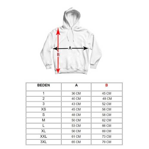 L Beden Kişiye Özel Fotoğraflı Cepli Kapşonlu Sweatshirt