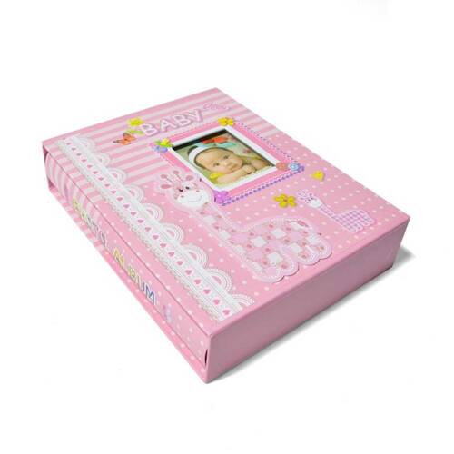 15X21 100'Lük Kutulu Kız Çocuk Bebek Albümü - Pembe