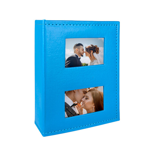 100'Lük 13X18cm Deri Fotoğraf Albümü - Mavi