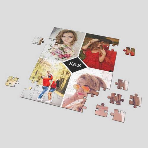 Kişiye Özel 4 Fotoğraflı Baş Harfli A3 Puzzle