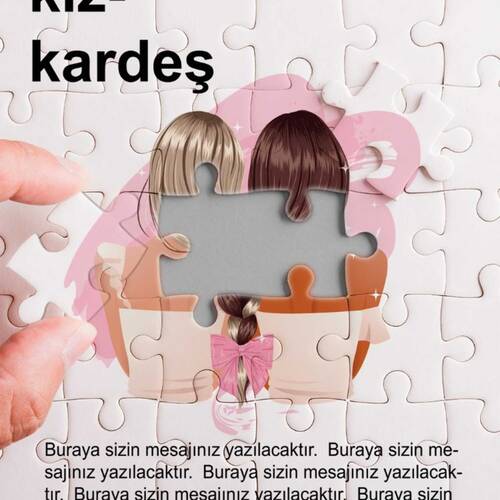 Kişiye Özel Kız Kardeş Mesajlı A3 Puzzle