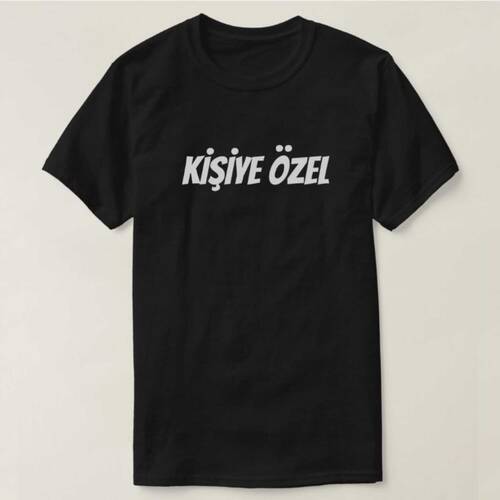 Kişiye Özel Baskılı Unisex Erkek Bayan Çocuk Siyah Tişört