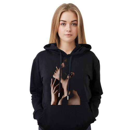 Kişiye Özel Fotoğraf Baskılı Siyah Sweatshirt