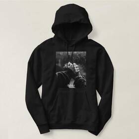 Sevgiliye Hediye Fotoğraf Baskılı Siyah Sweatshirt