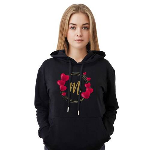 XXL Beden Bayan Sevgiliye Hediye Kişiye Özel Harf Baskılı Sweatshirt