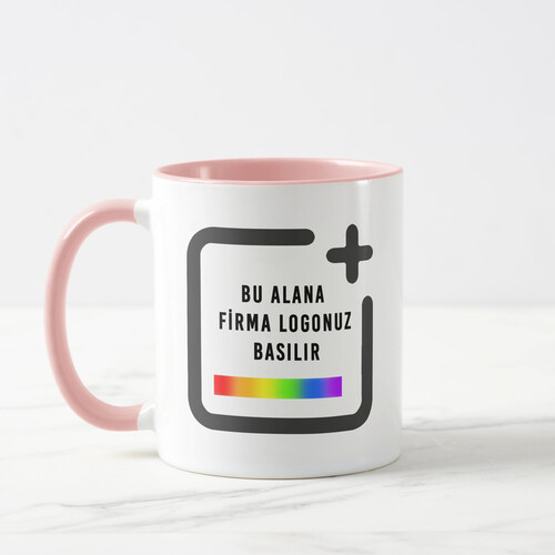 10-24 Adet Adet Firmalara Özel Logo Baskılı Toptan Pembe Kupa Bardak