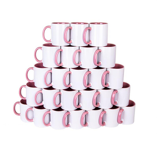 10-24 Adet Adet Firmalara Özel Logo Baskılı Toptan Pembe Kupa Bardak