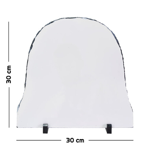 Kişiye Özel Fotoğraflı Oval Doğal Taş Çerçeve - 30X30cm