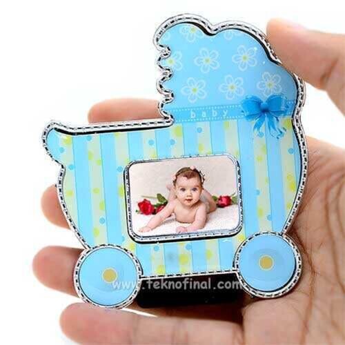 Fotoğraflı Doğum Günü Bebek Arabası Magnet Çerçeve