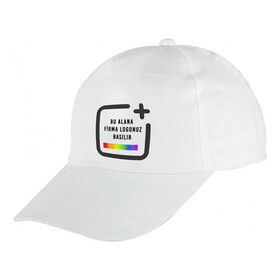 Toptan Logo Baskılı Siperli Şapka - Beyaz