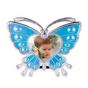 Fotoğraflı Doğum Günü Büyük Kelebek Magnet Çerçeve - Mavi