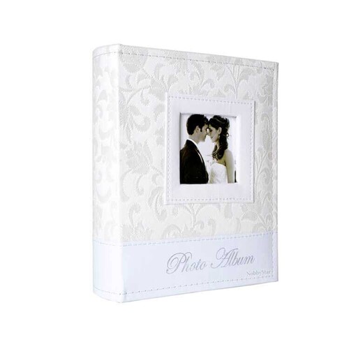 200'Lük 10X15cm Pencereli 1. Sınıf Deri Fotoğraf Albümü - Beyaz
