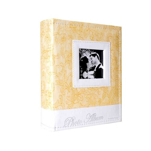 200'Lük 10X15cm Pencereli 1. Sınıf Deri Fotoğraf Albümü - Sarı