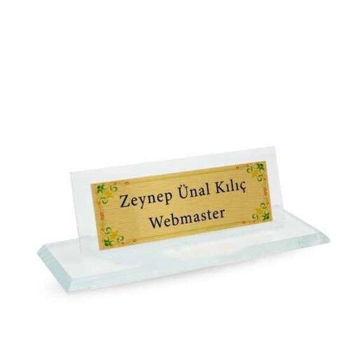 Kişiye Özel Kristal Cam Masa İsimliği