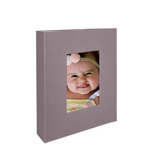 100'Lük Pencereli 15X21 Fotoğraf Albümü - Antrasit Gri
