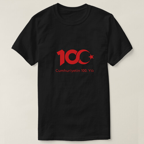 100 Adet Cumhuriyetin 100. Yılı Siyah Tişört