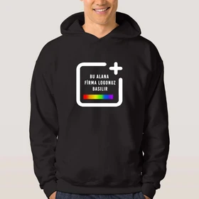 Firmaya Özel Logo Baskılı - Siyah Sweatshirt