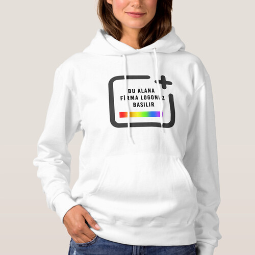 1 Adet Adet Firmaya Özel Logo Baskılı Beyaz Sweatshirt