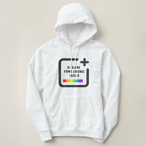 20 Adet Firmaya Özel Logo Baskılı Beyaz Sweatshirt