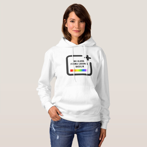 10 Adet Adet Firmaya Özel Logo Baskılı Beyaz Sweatshirt