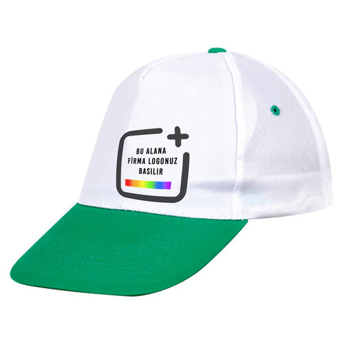 50 Adet Toptan Logo Baskılı Siperli Şapka - Yeşil
