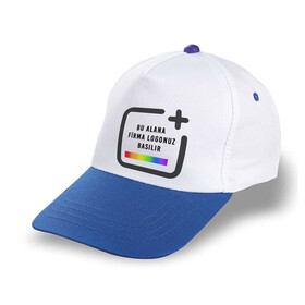 Toptan Logo Baskılı Siperli Şapka - Mavi