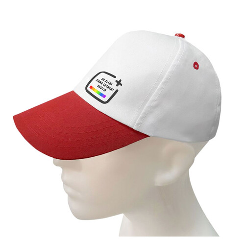 50 Adet Toptan Logo Baskılı Siperli Şapka - Kırmızı