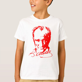 Atatürk Baskılı Beyaz Tişört