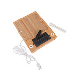 Kare Sihirli Ayna Ahşap Çerçeve Saat, Tarih Ve Termometre Göstergeli