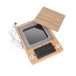 Kare Sihirli Ayna Ahşap Çerçeve Saat, Tarih Ve Termometre Göstergeli