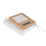 Kare Sihirli Ayna Ahşap Çerçeve Saat, Tarih Ve Termometre Göstergeli