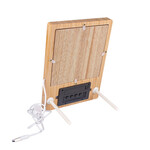 Kare Sihirli Ayna Ahşap Çerçeve Saat, Tarih Ve Termometre Göstergeli