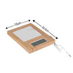 Kare Sihirli Ayna Ahşap Çerçeve Saat, Tarih Ve Termometre Göstergeli