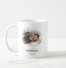 Sevgiliye Özel Fotoğraflı Beyaz Kupa Bardak