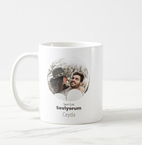 Sevgiliye Özel Fotoğraflı Beyaz Kupa Bardak