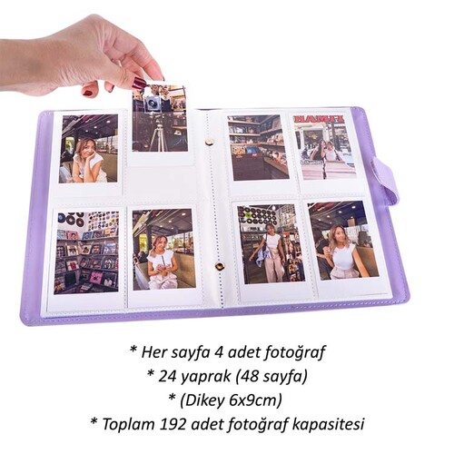Deri Instax Polakart Fotoğraf Albümü