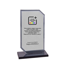 Füme Kristal Cam Plaket