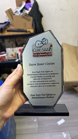 Süblimasyon Füme Sekizgen Kristal Cam Plaket