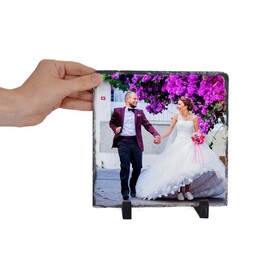 Kişiye Özel Fotoğraflı Taş Çerçeve (20X20)