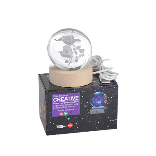 3D Led Işıklı I Love You Kristal Cam Küre Gece Lambası