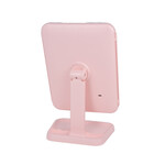 Led Işıklı Katlanabilir Şarjlı Makyaj Aynası - Pembe