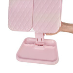 Led Işıklı Katlanabilir Şarjlı Makyaj Aynası - Pembe