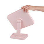 Led Işıklı Katlanabilir Şarjlı Makyaj Aynası - Pembe