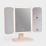 Led Işıklı Katlanabilir Şarjlı Makyaj Aynası - Pembe