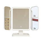 Led Işıklı Katlanabilir Şarjlı Makyaj Aynası - Beyaz