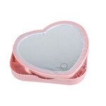 Led Işıklı Pembe Kalpli Organizer Makyaj Aynası