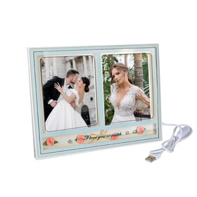 Ledli Işıklı Çift Fotoğraflı Çerçeve